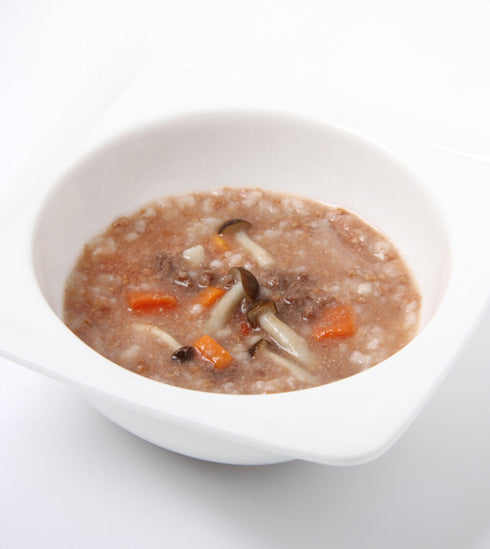 北の極「スープスタイル」キノコと野菜のトマトリゾット(鹿肉使用)